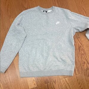 Nike Women's Heather Gray Crewneck Sweatshirt with White Swoosh